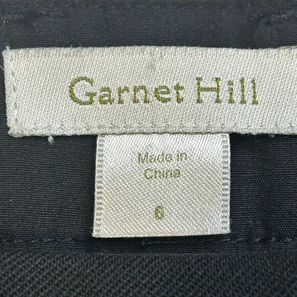 Garnet Hill black wool lined straight/wide leg tuxedo full length trousers sze 6 - Picture 5 of 12